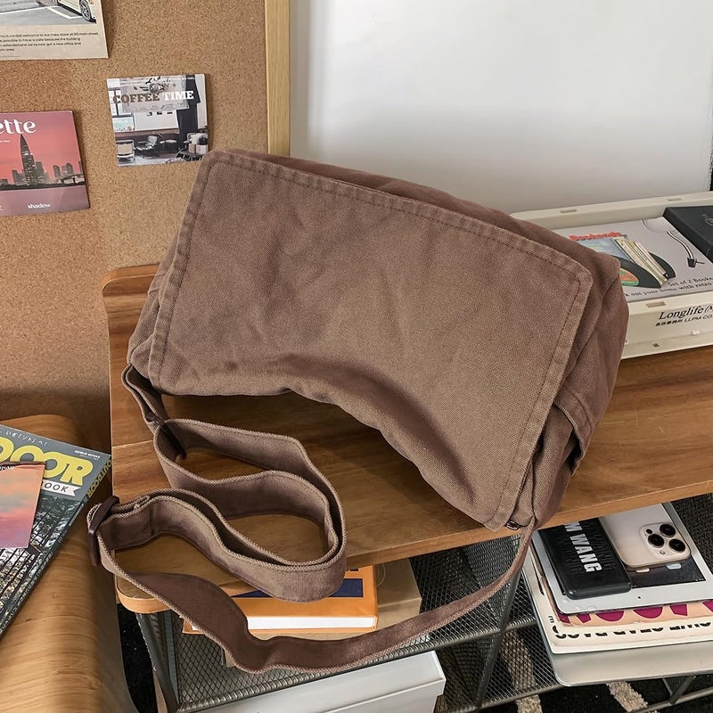 Collsants Messenger Bag for Women Men Satchel Bag Canvas Crossbody Shoulder Bag Casual Sling Bag - Image 2
